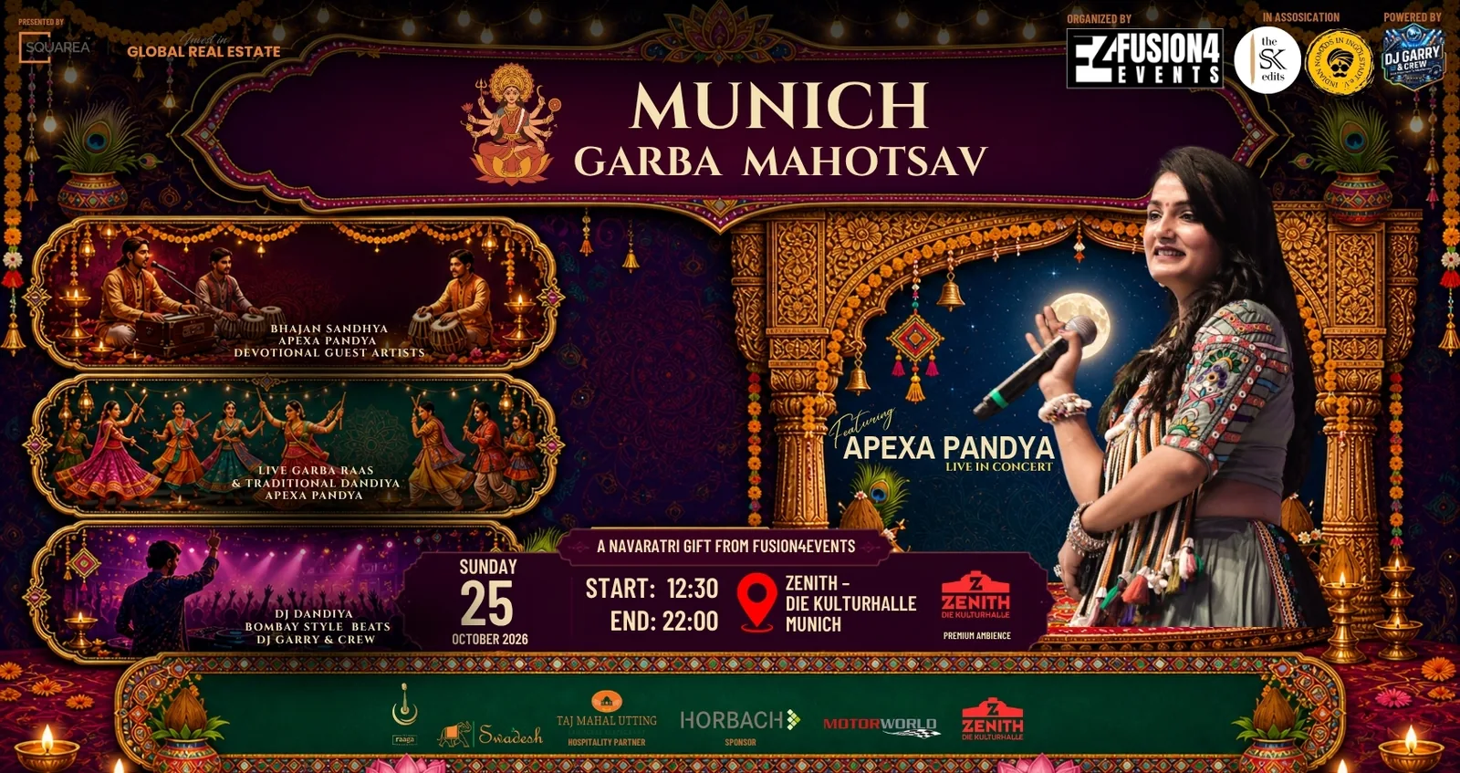 Garba Mahotsav Munich 2026 with Apexa Pandya at Zenith Kulturhalle